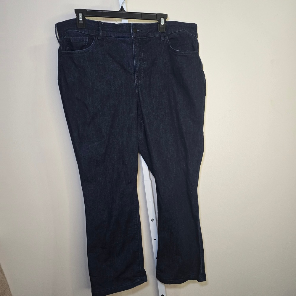 NYDJ Marilyn Straight Leg Jeans Dark Indigo Blue Denim Womens Plus Size 18WP